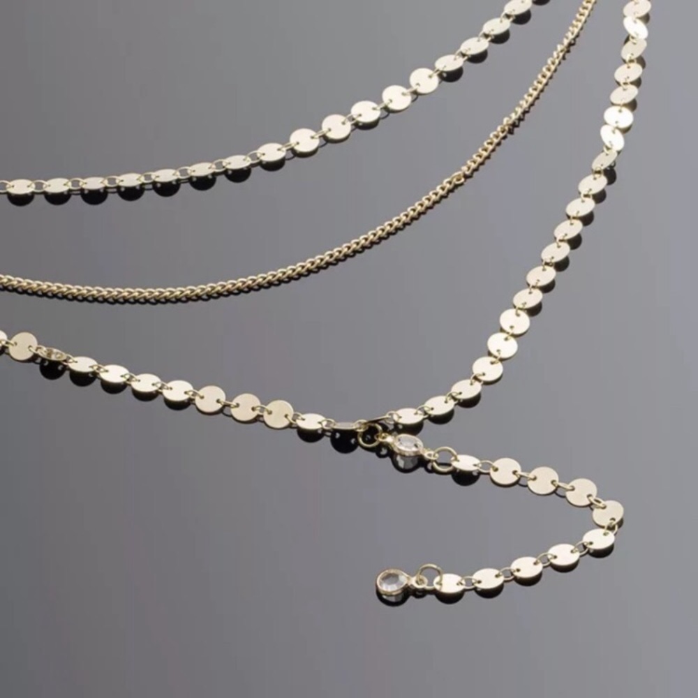 New! Gold Disc Necklace - Picture 2 of 8